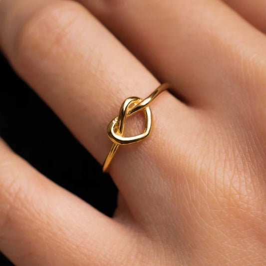 Gold Heart Couple Rings